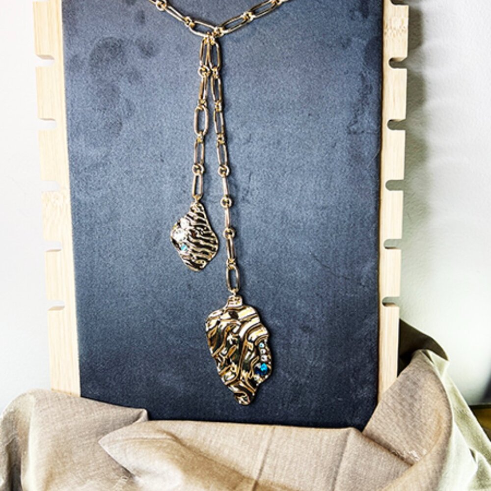 I.N.C. - Gold-Tone Color Crystal Shell Lariat Necklac